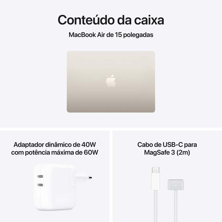 Notebook MacBook Air Apple 15" M5 16GB RAM 1TB SSD Estelar - 8