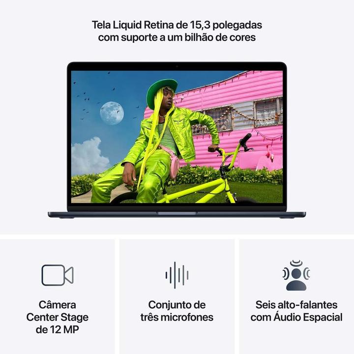 Notebook MacBook Air Apple 15" M5 16GB RAM 512GB SSD Meia-noit - 4