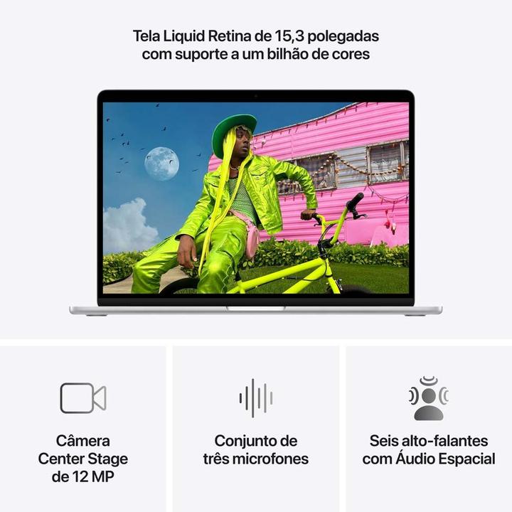 Notebook MacBook Air Apple 15" M5 16GB RAM 512GB SSD Prateado - 4