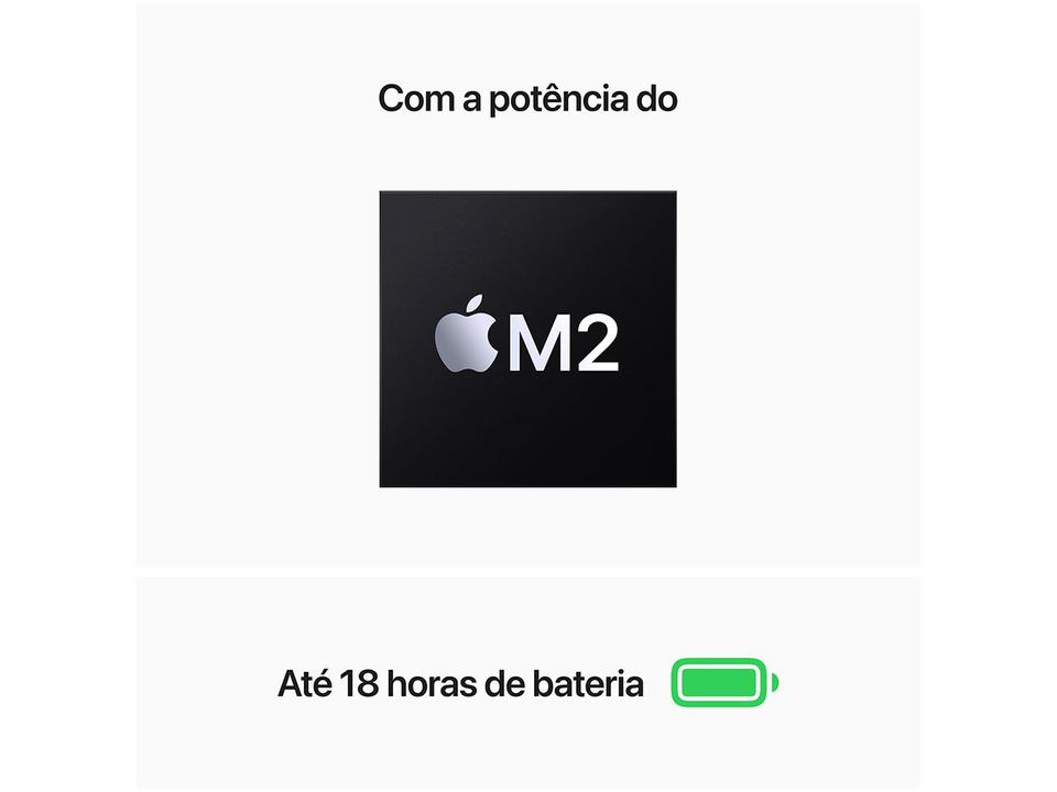 Notebook Macbook Apple 13" M2 16GB RAM SSD 256GB Cinza-espacial - 3