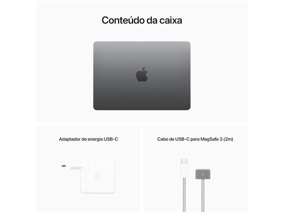 Notebook Macbook Apple 13" M2 16GB RAM SSD 256GB Cinza-espacial - 10