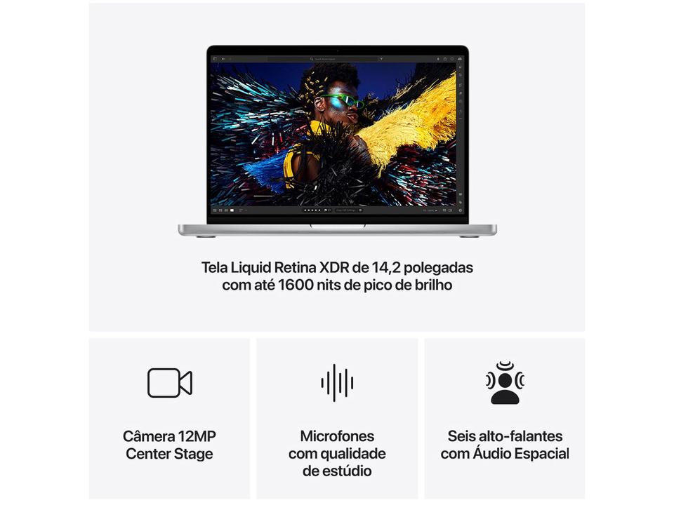 Notebook Macbook Apple Pro 14" M4 Pro 24GB RAM SSD 1TB Prateado - 5