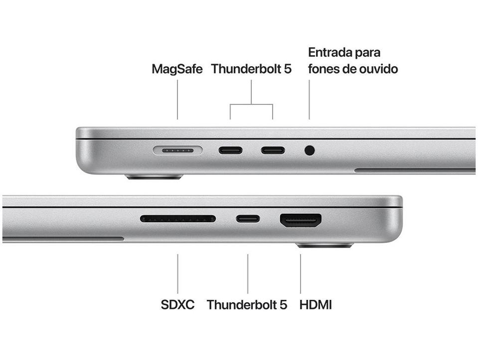 Notebook Macbook Apple Pro 16" M4 36GB RAM SSD 1TB Prateado - 6