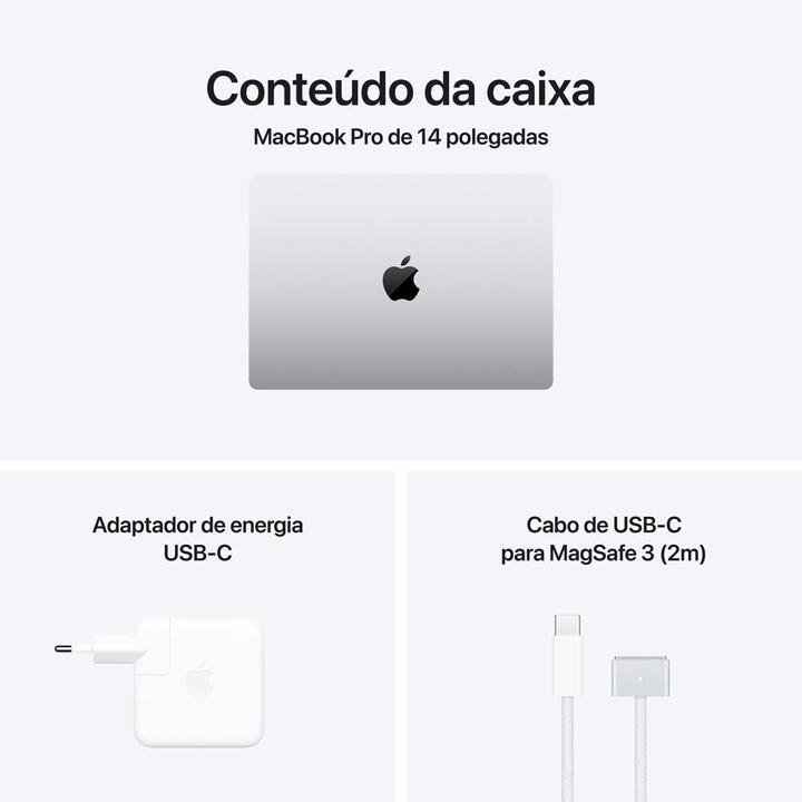 Notebook MacBook Apple Pro de 14" M5 Memória Unificada de 16GB e SSD de 1TB Prateado - 8