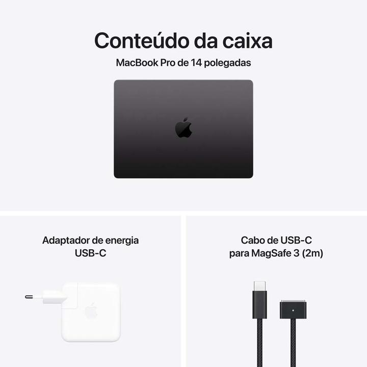 Notebook MacBook Apple Pro de 14" M5 Memória Unificada de 16GB e SSD de 512GB Preto-espacial - 8