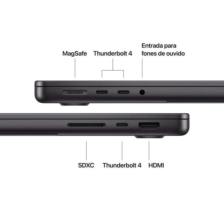 Notebook MacBook Apple Pro de 14" M5 Memória Unificada de 24GB e SSD de 1TB Preto-espacial - 6