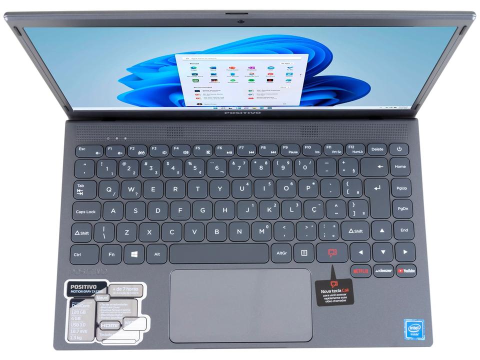 Notebook Positivo Motion C4128E Intel Celeron - 4GB 128GB SSD 14,1” LED Windows 10 + Office 365 - 11