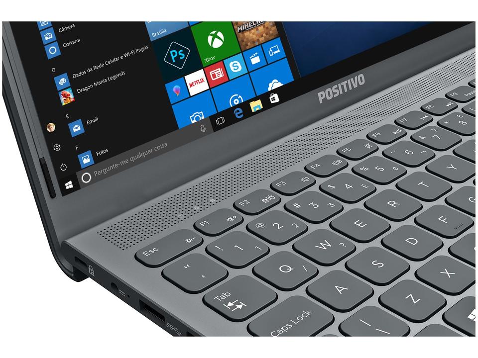 Notebook Positivo Motion Gray Q4128C-S Intel Atom - 4GB 128GB eMMC 14,1” LED Windows 10 - 15