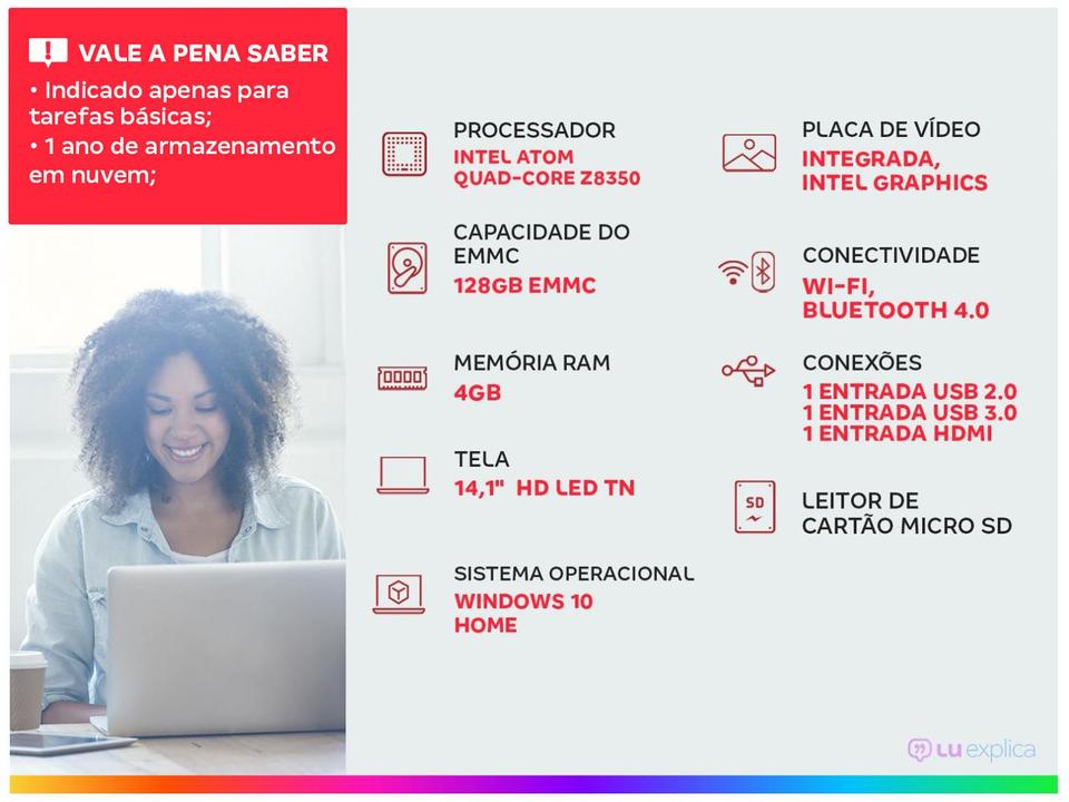 Notebook Positivo Motion Gray Q4128C-S Intel Atom - 1