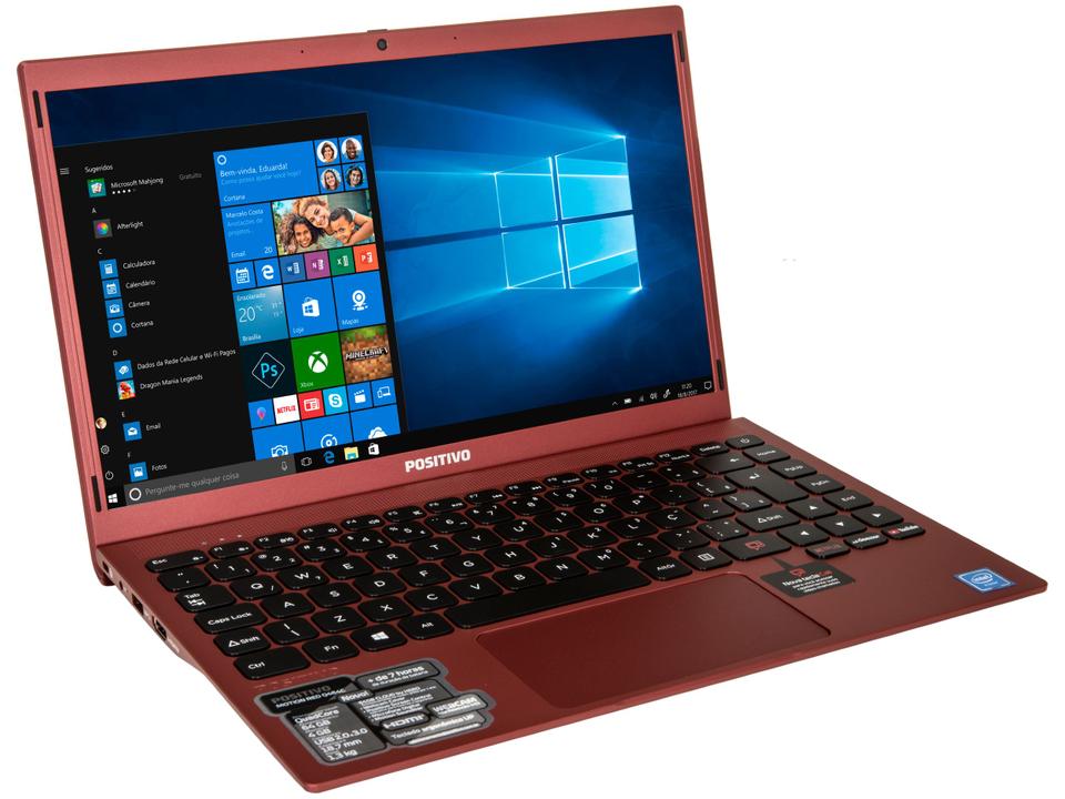 Notebook Positivo Motion Red Q464C Intel Atom - Quad-Core 4GB 64GB eMMC 64GB Nuvem 14,1” LED - 4
