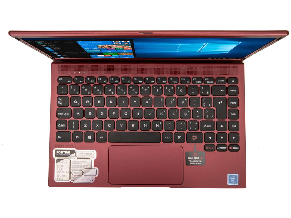Notebook Positivo Motion Red Q464C Intel Atom - Quad-Core 4GB 64GB eMMC 64GB Nuvem 14,1” LED - 11