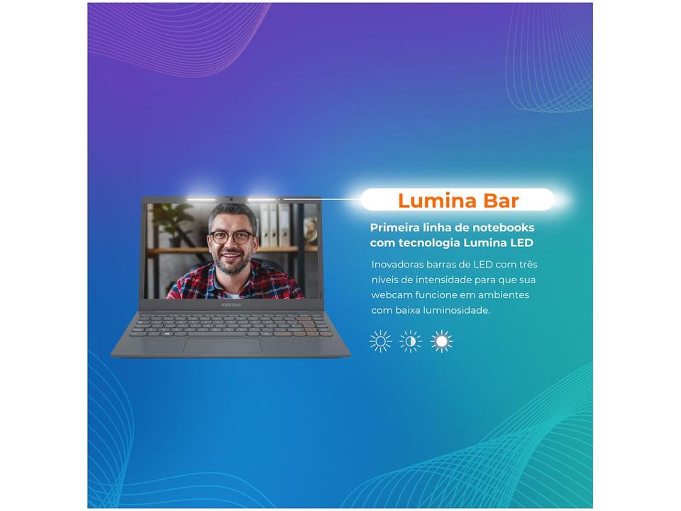 Notebook Positivo Vision C14 Lumina Bar Intel Celeron 4GB 128GB eMMC 14” HD Windows 11 Microsoft 365 - 9