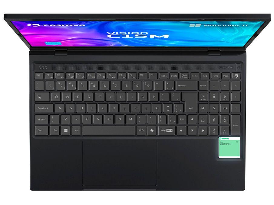 Notebook Positivo Vision C15M Intel Celeron N4500 Windows 11 Home 4GB RAM  128GB eMMC Tela 15" Full HD IPS Antirreflexo Minitela e Tecla Copilot Cinza - 3