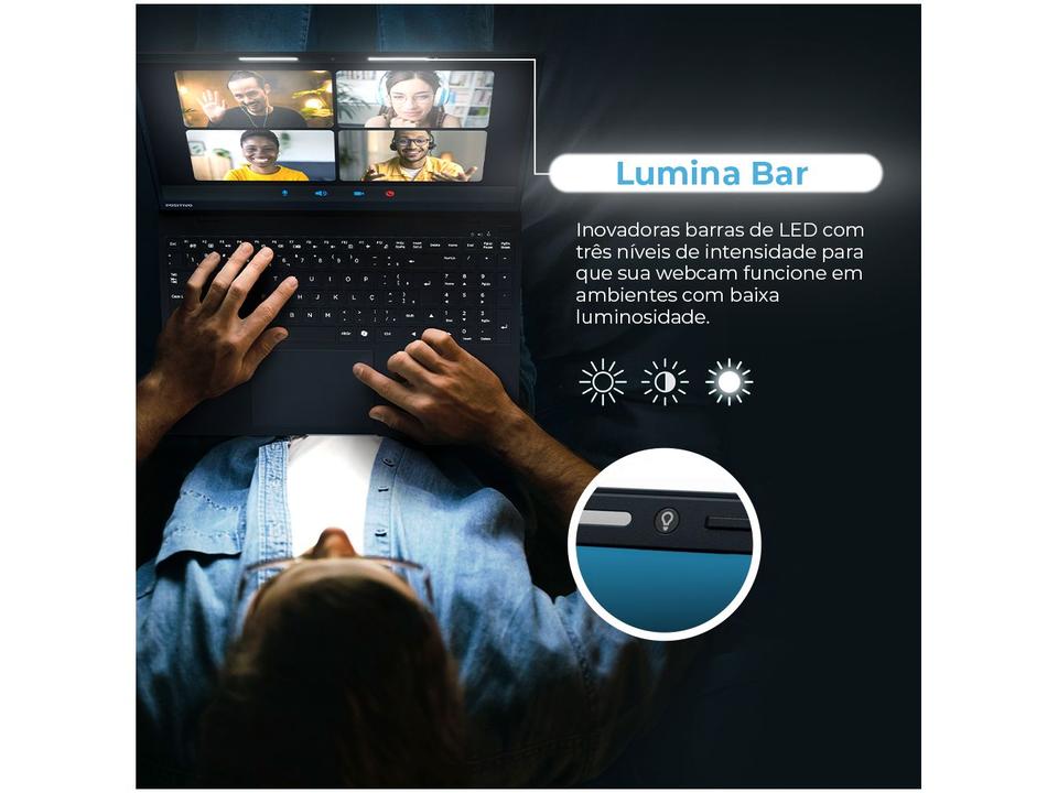 Notebook Positivo Vision i15 Intel Core i3 N300 8GB 256GB SSD Tela 15,6" Full HD Antirreflexo Windows 11 Preto - 7