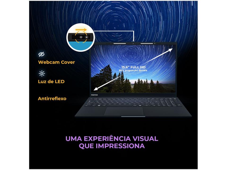 Notebook Positivo Vision R15 R516512A-15 AMD Ryzen 5 16GB RAM SSD 512GB 15,6" Full HD Windows 11 3002956 - 8