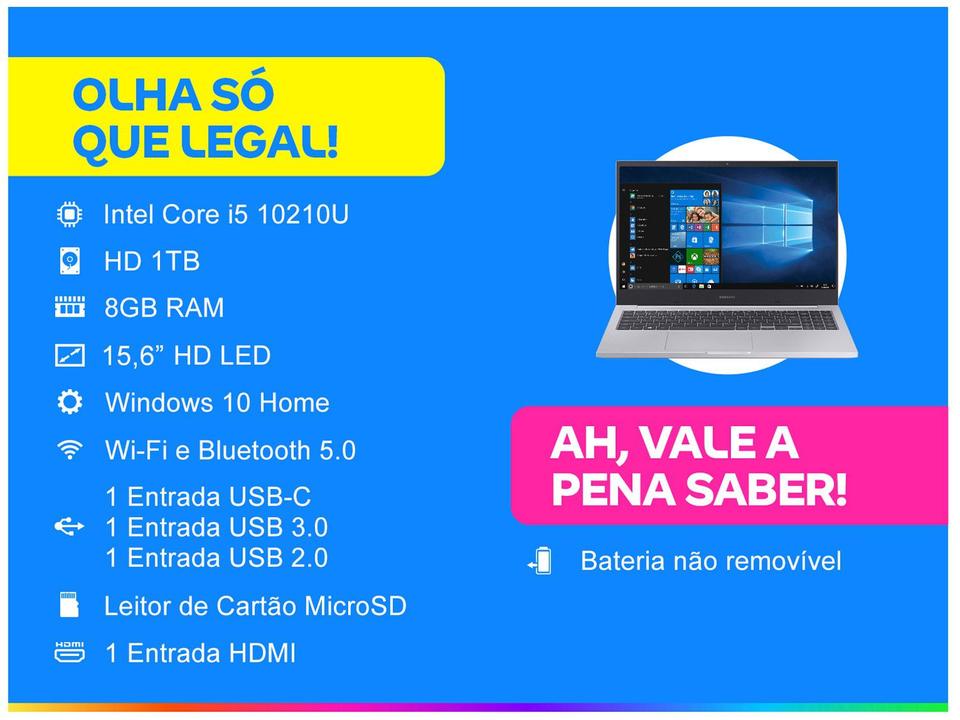 Notebook Samsung Book X30 Intel Core i5 8GB 1TB - 2