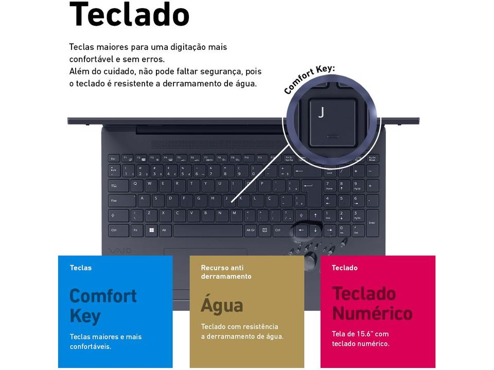 Notebook Vaio FE15 VJFE54F11X-B0321H Intel Core i7 8GB RAM SSD 512GB 15,6" Full HD Linux 3343845 - 5