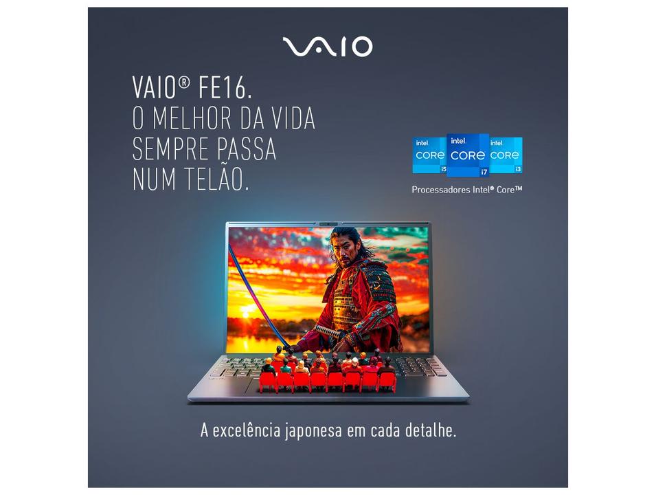 Notebook VAIO FE16 Intel Core i7-1355U Linux 32GB RAM 512GB SSD Tela 16" IPS WUXGA Antirreflexo Cinza Grafite VJFE62F11X-B0211H - 3