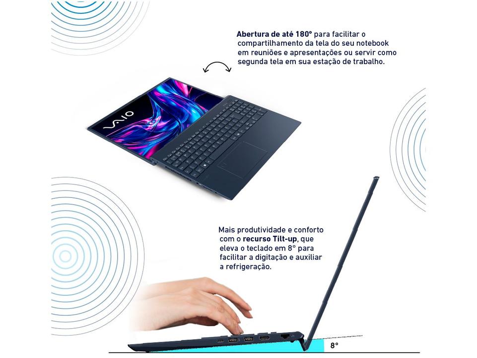 Notebook Vaio FE16 VJFE69F11X-B1031H AMD Ryzen 5 5625U 32GB RAM 512GB SSD 16" WUXGA Linux 3344900 - 6