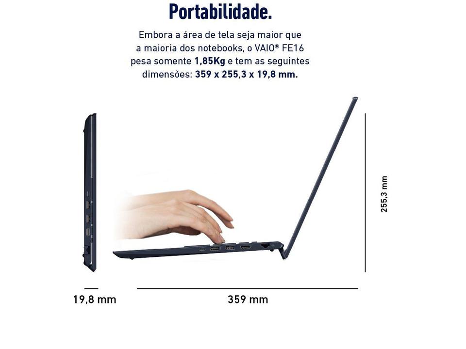 Notebook Vaio Intel Core i5-1334U 16GB RAM 512GB SSD 16" Linux - 10