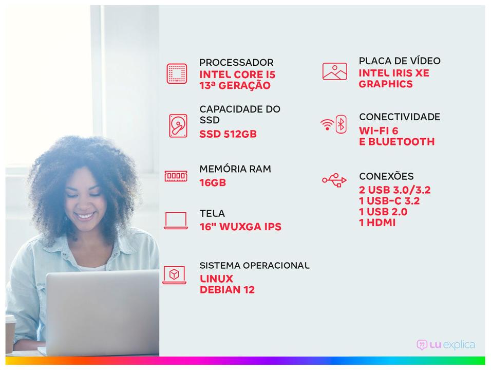 Notebook Vaio Intel Core i5-1335U 16GB RAM 512GB SSD 16" Linux - 1