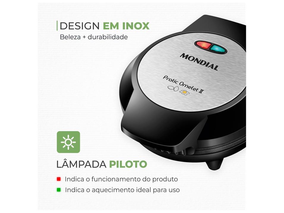 Omeleteira Elétrica Mondial Omelet Pratic OM-04-BI Preto e Prata - 4