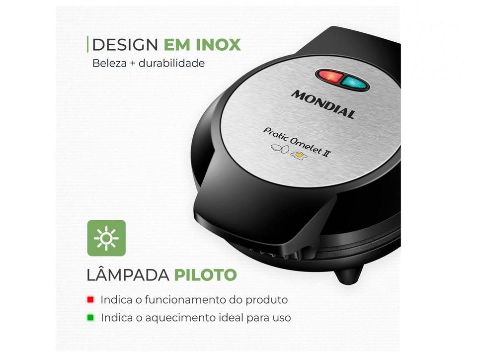 Omeleteira Elétrica Mondial Omelet Pratic OM-04-BI Preto e Prata - 5