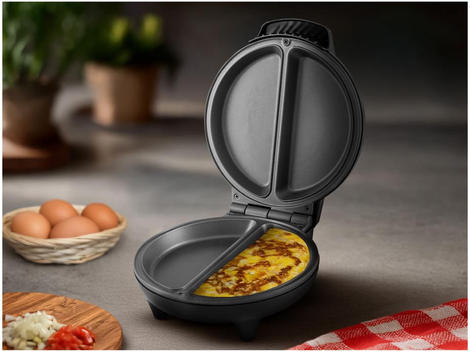 Omeleteira Elétrica Mondial Omelet Pratic OM-04-BI Preto e Prata - 1
