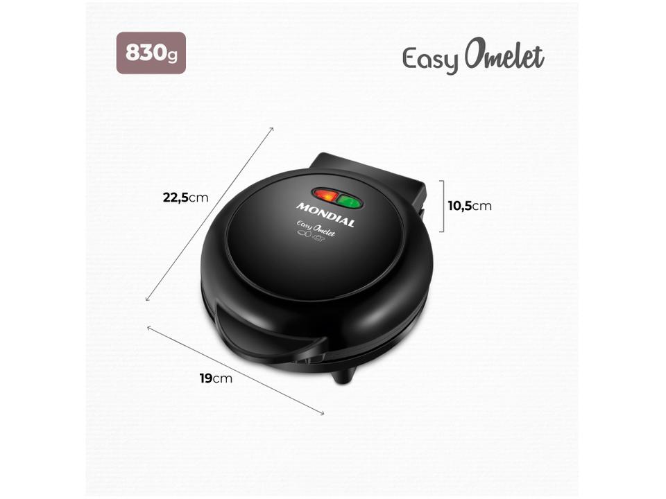 Omeleteira Elétrica Mondial Preta Easy Omelet - OM-02 - 110 V - 5