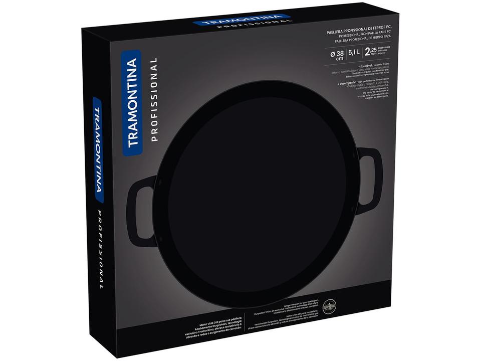 Paellera Tramontina de Ferro 38cm 5,1L Professional Preta - 4