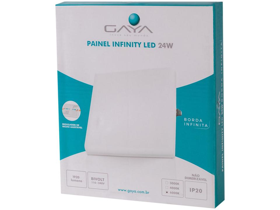 Painel de LED de Embutir 17,4x17,4cm 24W - Quadrado Branco Frio Gaya Infinity - 8
