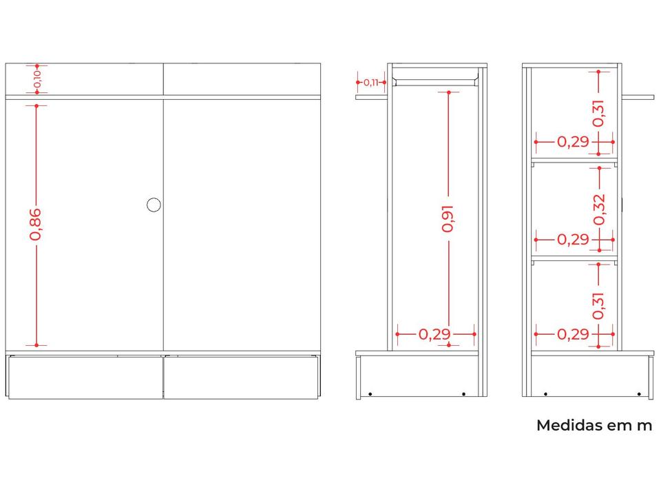 Painel para TV até 42" Móveis Albatroz Wave - 3
