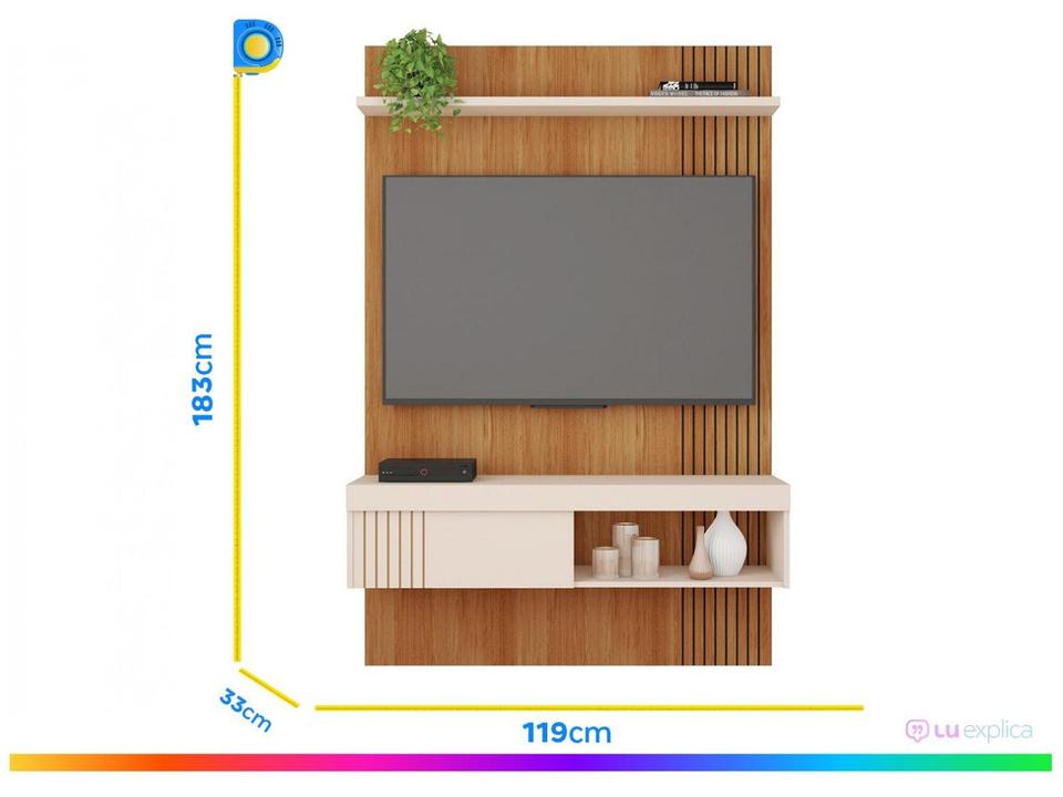 Painel para TV até 45" Caemmun Jade 1.2 1 Prateleira - 5