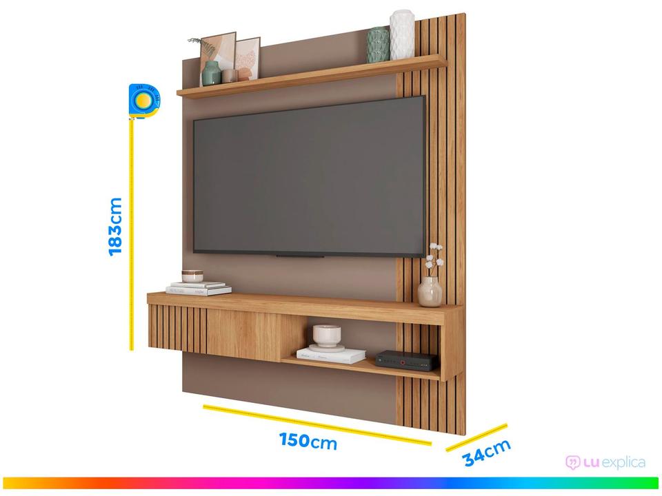 Painel para TV até 55” Caemmun Jade 1 Prateleira - 2