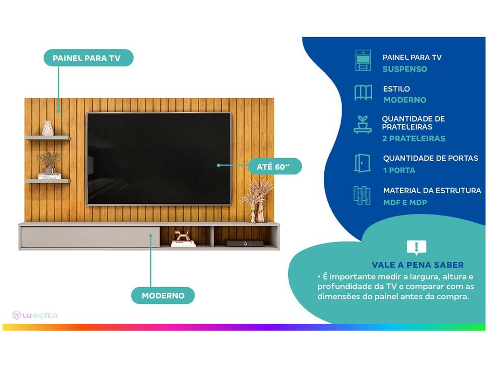 Painel para TV até 60" DJ Móveis Friz - 1