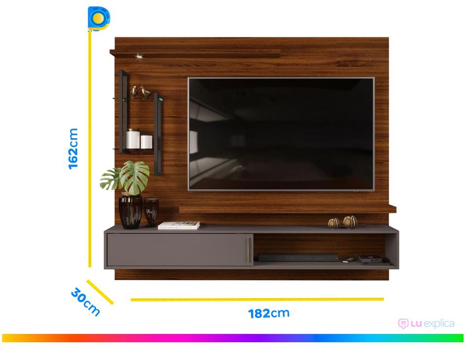 Painel para TV até 60” DJ Móveis New Greco 2 Prateleiras - 2