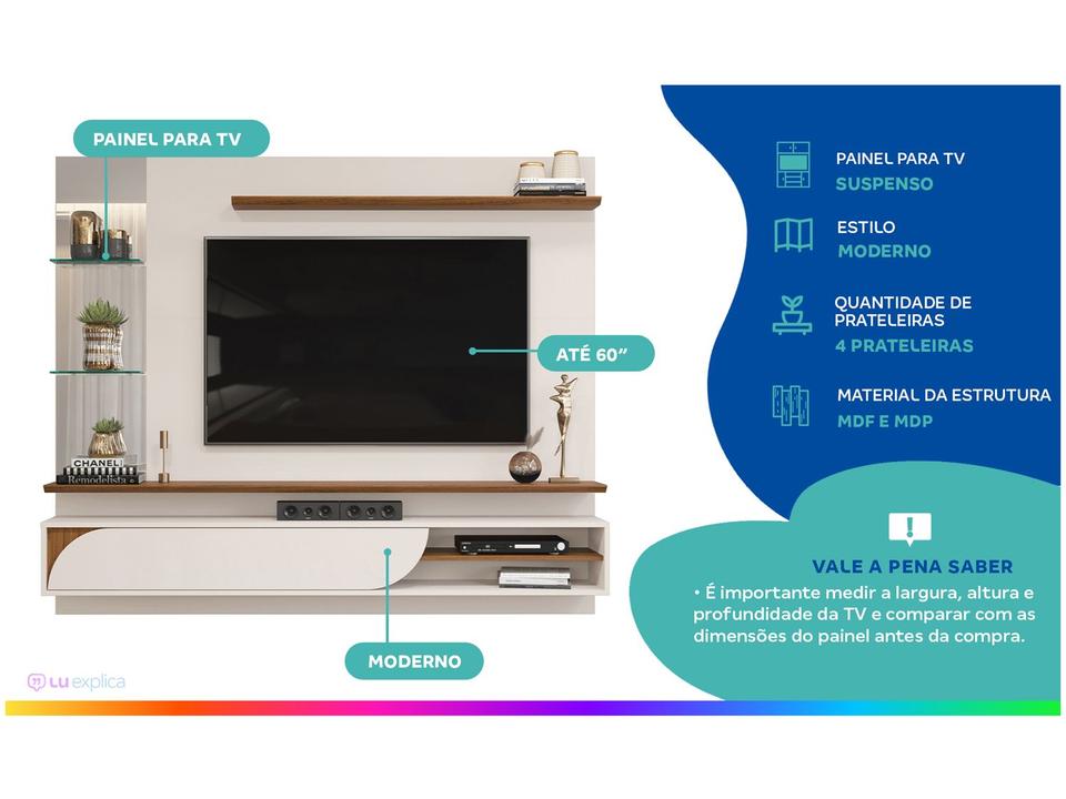 Painel para TV até 60" DJ Móveis Ravi - 1