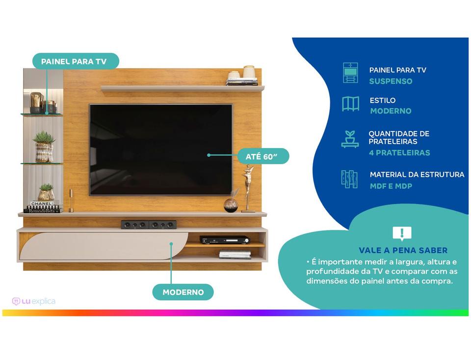 Painel para TV até 60" DJ Móveis Ravi - 1