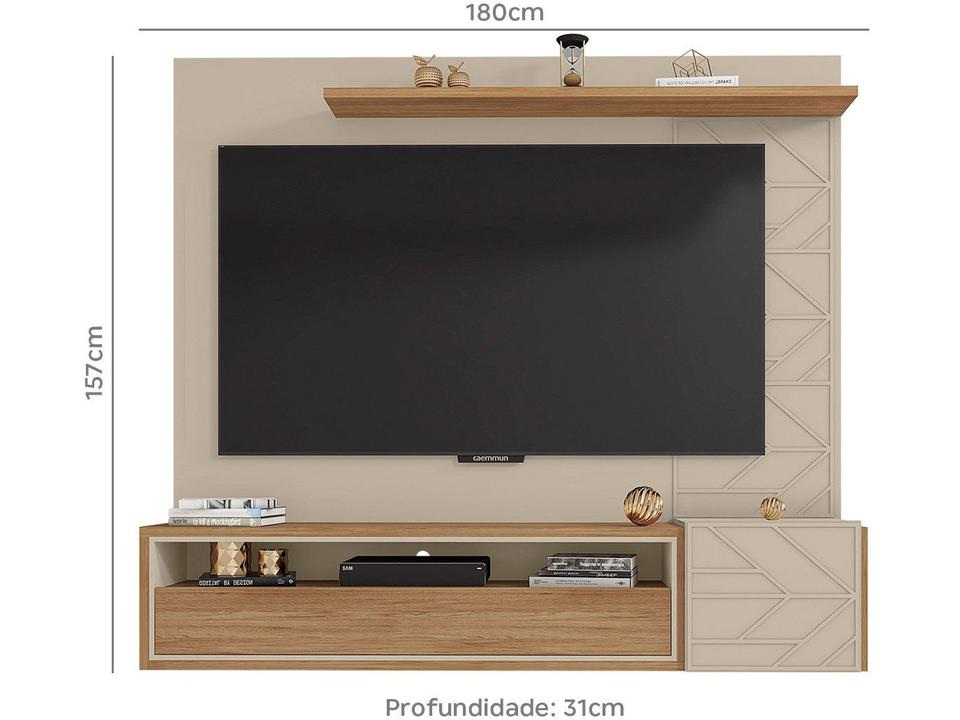 Painel para TV até 65” 1 Prateleira Caemmun Prism - 9
