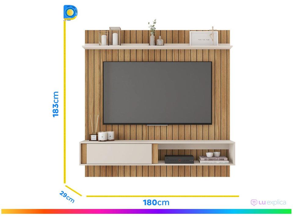 Painel para TV até 65" Caemmun Boreal 1.8 1 Prateleira - 1