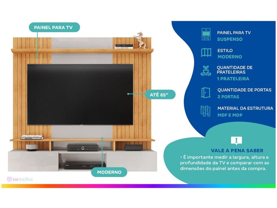 Painel para TV até 65" DJ Móveis Ben - 1