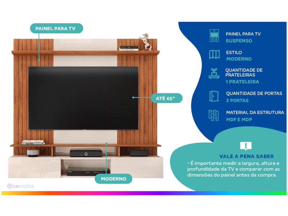 Painel para TV até 65" DJ Móveis Ben - 1