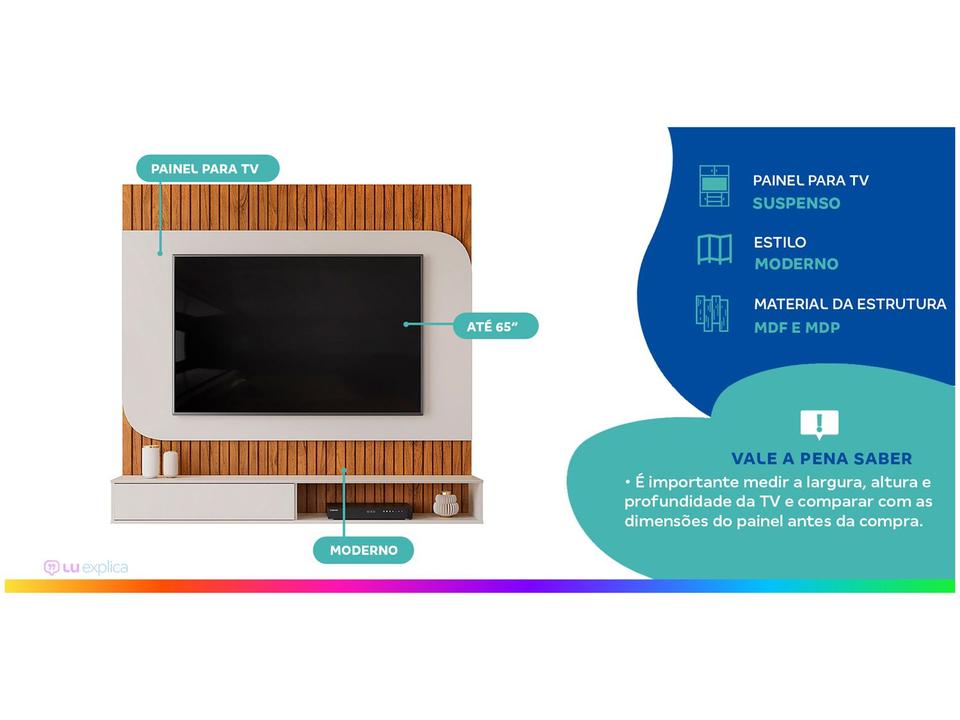 Painel para TV até 65" DJ Móveis Tom - 1