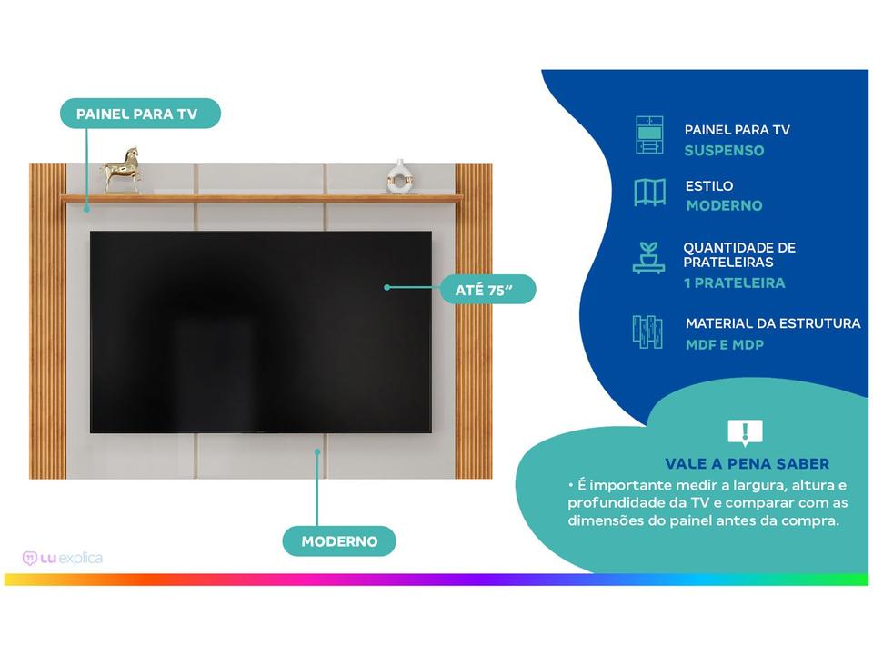 Painel para TV até 75" DJ Móveis Helo - 1
