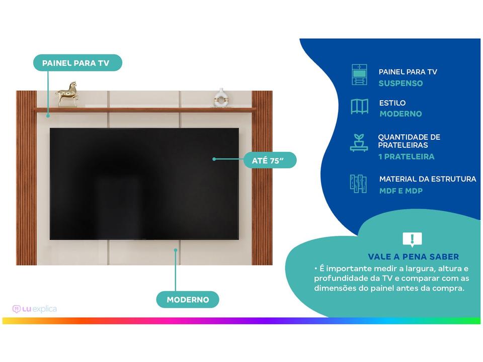 Painel para TV até 75" DJ Móveis Helo - 1