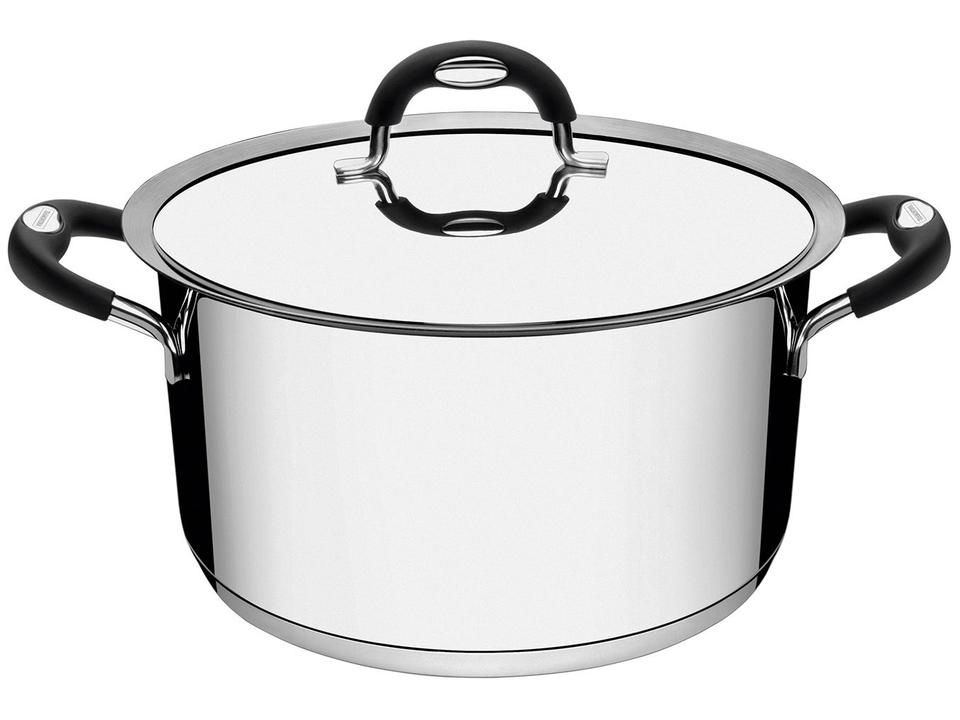 Panela Caçarola Tramontina Aço Inox 3,6L 20cm - com Tampa Duo Silicone 62484/200