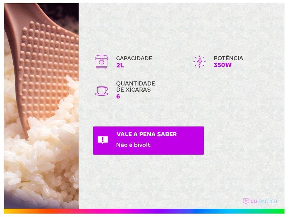 Panela de Arroz Elétrica 6 Xícaras Electrolux Efficient 2L ERC10 4330AOBR501 Rita Lobo - 1