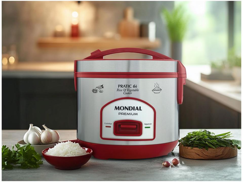 Panela de Arroz Elétrica 6 Xícaras Mondial Premium PE-45-6X - 6