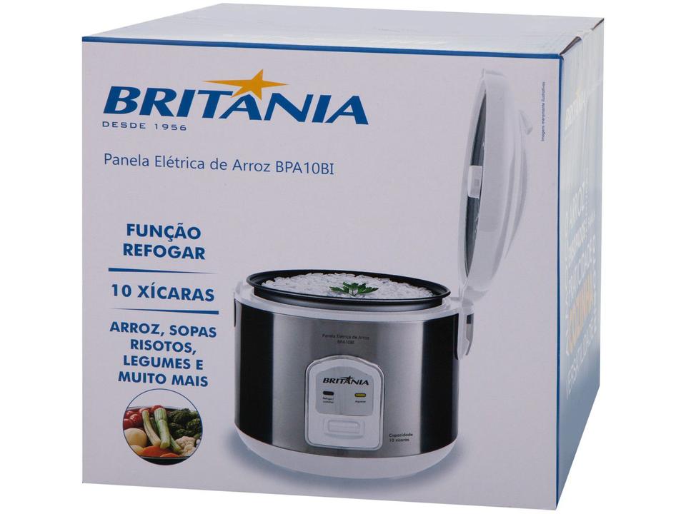 Panela de Arroz Elétrica Britânia Tamanho Família - BPA10BI 700W 10 Xícaras Branca - 110 V - 11
