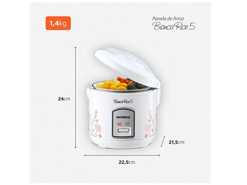 Panela de Arroz Elétrica Mondial Bianca Rice - 8